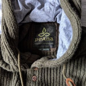 Prana mens henley hooded sweatshirt